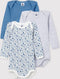 Petit Bateau Rompertje - Set van 3 - Lange mouwen - Grijs met sterren