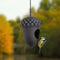 Vogel voederhuis/voedersilo hanger eikelvorm 16 cm - Vogel voederhangers van metaal
