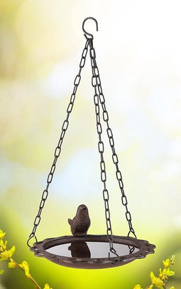Vogelbad hangend 20,5 cm bruin
