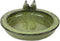 Vogelbad/voederschaal groen keramiek 33 x 31 cm - Vogeldrinkschaal/voederbak