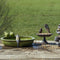 Vogelbad/voederschaal groen keramiek 33 x 31 cm - Vogeldrinkschaal/voederbak