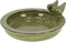 Vogelbad/voederschaal groen keramiek 33 x 31 cm - Vogeldrinkschaal/voederbak