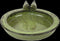 Vogelbad/voederschaal groen keramiek 33 x 31 cm - Vogeldrinkschaal/voederbak