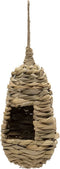Vogelhuis riet - vogelhuisje stro - vogelnest langwerpig gevlochten - natuurlijk nestbuidel - loungenest - 21 cm - kerst cadeau tip