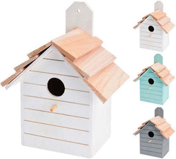 Vogelhuisje hout gekleurd 22 cm
