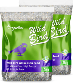 Vogelvoer voor Tuinvogels (10 kg) Premium Mix Strooivoer - No Mess, Kiemvrij en Onkruidvrij, Hoge Energie, Vet- en Eiwitrijk - Geschikt voor Alle Seizoenen, Voederhuisjes en Silo’s - Bevordert Gezondheid & Weerstand, Verhoogt Diversiteit - Organifer