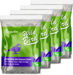 Vogelvoer voor Tuinvogels (20 kg) Premium Mix Strooivoer - No Mess, Kiemvrij en Onkruidvrij, Hoge Energie, Vet- en Eiwitrijk - Geschikt voor Alle Seizoenen, Voederhuisjes en Silo’s - Bevordert Gezondheid & Weerstand, Verhoogt Diversiteit - Organifer