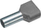 Vogt Verbindungstechnik 460612D Dubbele adereindhulzen 4 mm² Deels geïsoleerd Grijs 100 stuk(s)