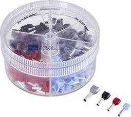 Vogt Verbindungstechnik 625515 Assortiment dubbele adereindhulzen 0.75 mm², 1 mm², 1.5 mm², 2.5 mm² Deels geïsoleerd Li