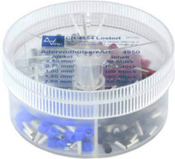 Vogt Verbindungstechnik Assortiment adereindhulzen 0.5 mm², 0.75 mm², 1 mm², 1.5 mm², 2.5 mm² Deels geïsoleerd Wit, Gri