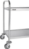 Vogue Serveerwagen met 2 Bladen - Keukentrolley op Wieltjes - RVS - Small - 71x40,5x(H)82,5cm