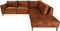Hoekbank Rechts 2.5-zits Morgan - 261x248x88 - Adore 96 Bruin - Velours/metaal