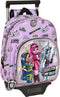 Schoolrugzak met Wielen Monster High Best boos Lila 28 x 34 x 10 cm