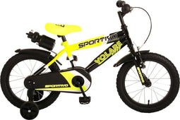 Volare Sportivo Kinderfiets - Jongens - 16 inch - Neon Geel Zwart - 95% afgemonteerd