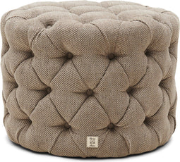 Riviera Maison Opera Footstool Melting Silver - Polyester, Acryl, Rubberhout - Smeltend Zilver - 60.0x60.0x42.0 cm