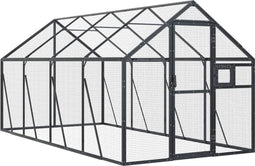 Volière 1,79x4x1,85 m aluminium antracietkleurig