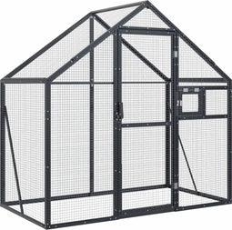 Volière 179x100x185 m aluminium antracietkleurig