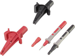 VOLTCRAFT MSS-103 Krokodillenklemmenset Bus 4 mm CAT III 1000 V, CAT IV 600 V Zwart, Rood 1 set(s)