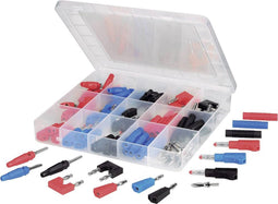 VOLTCRAFT SUBP84-03 Laboratoriumstekker Stift-Ø: 4 mm Zwart, Rood, Blauw, Zilver 84 stuk(s)