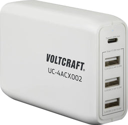VOLTCRAFT UC-4ACX002 VC-11744745 USB-oplader 3400 mA 4 x USB, USB-C bus (Power Delivery) Thuis