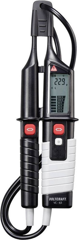 VOLTCRAFT VC 63 Tweepolige spanningstester CAT III 1000 V, CAT IV 600 V Akoestisch, LCD, LED