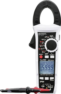 VOLTCRAFT VC-750 E Stroomtang, Multimeter Digitaal Spatdicht (IP54) CAT IV 600 V Weergave (counts): 6000
