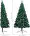 vidaXL - Kunstkerstboom - met - verlichting - en - kerstballen - half - 120 - cm - groen