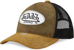 Von Dutch Pet - Bruin Suede-look - Fall '23 Collectie - One Size - Baseball Cap Heren - Trucker Cap Tampa - Pet Heren Volwassenen - Pet Dames - Petten