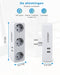 Voomy Verdeelstekker 3 Voudig - Stopcontact Splitter - 2 USB Poorten - Wit