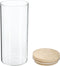 Voorraadbus/voorraadpot 1L glas met houten deksel - 1000 ml - Voorraadpotten met luchtdichte deksel