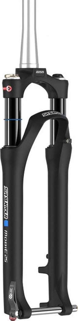 Voorvork 27.5 Suntour Mobie25 AIR LOR 1.5 > 1-1/8 vorkbuis - PM remnokken - 75 mm veerweg