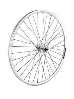 Voorwiel 28 inch 622 zilver dynamic dak rvs spaak