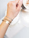 Scmyk BG-261 - Gevlochten armband - Goudkleurige schakelketting - Grijs