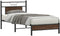 vidaXL - Bedframe - zonder - matras - bewerkt - hout - bruin - eikenkleur - 75x190 - cm