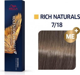Vopsea Permanenta Wella Professionals Koleston Perfect 7/18, Blond Mediu Cenusiu Albastru, 60ml