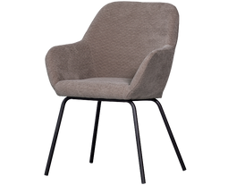 Vos Eetkamerstoel Geweven Stof Taupe - WOOOD Exclusive