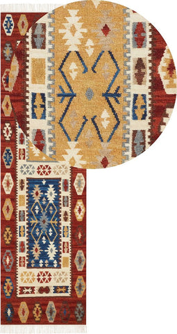 VOSKEHAT - Kelim vloerkleed - Multicolor - 80 x 300 cm - Wol
