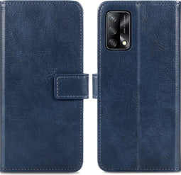 iMoshion Hoesje Geschikt voor Oppo A74 (4G) Hoesje Met Pasjeshouder - iMoshion Luxe Bookcase - Donkerblauw