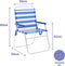 Vouwbare Stoel Marbueno Strepen Blauw Wit 52 x 80 x 56 cm