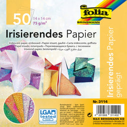 Vouwblaadjes folia 75gr 14x14cm 50v 2z iris ass kl | Pak a 50 vel