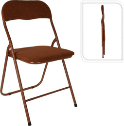Vouwstoel - Klapstoel - Ribcord - Cognac - 40x35cm