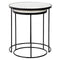 Atmooz - Bijzettafel Townsville (set van 2) - Rond - Binnen - Interieur -Wit marmer - Hoogte 48cm - Metaal en marmer