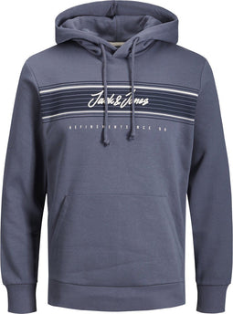 JACK&JONES PLUS JJLEO SWEAT HOOD - Heren Trui met capuchon - Grijsblauw - Maat EU3XL