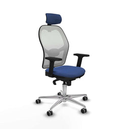 Piqueras y Crespo 2D086G2 - Bureaustoel - Verstelbare hoofdsteun - Marineblauw