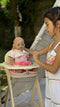 Longfield Games Poppenstoel - Houten Poppenkinderstoel - Inclusief Kussentje - Roze/Wit