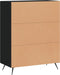 vidaXL - Dressoir - 69,5x34x90 - cm - bewerkt - hout - zwart