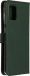 Selencia Hoesje Geschikt voor Samsung Galaxy A71 Hoesje Met Pasjeshouder - Selencia Echt Lederen Bookcase - Groen