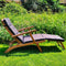 Casaria Queen Mary - Ligstoel - Acaciahout verstelbare rugleuning - Bruin