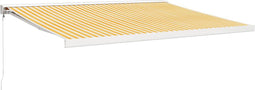 vidaXL - Luifel - uittrekbaar - 4x3 - m - stof - en - aluminium - geel - en - wit