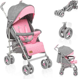 Lionelo Irma - Buggy - Lichte 7 kg Kinderwagen - 360° draaibare handgrepen - Geschikt voor 6 maanden tot 5 jaar - Grijs